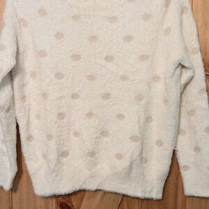 Grace & Lace Fuzzy Polka Dot Sweater | Size S